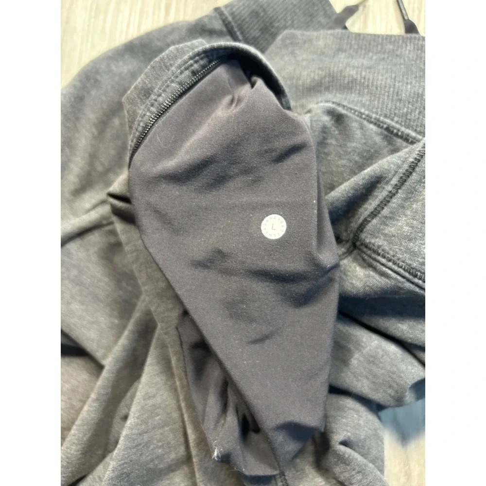 Flawed Mens‎ Charcoal Gray Jogger Sweatpants Zipper Pocket Drawstring Size L